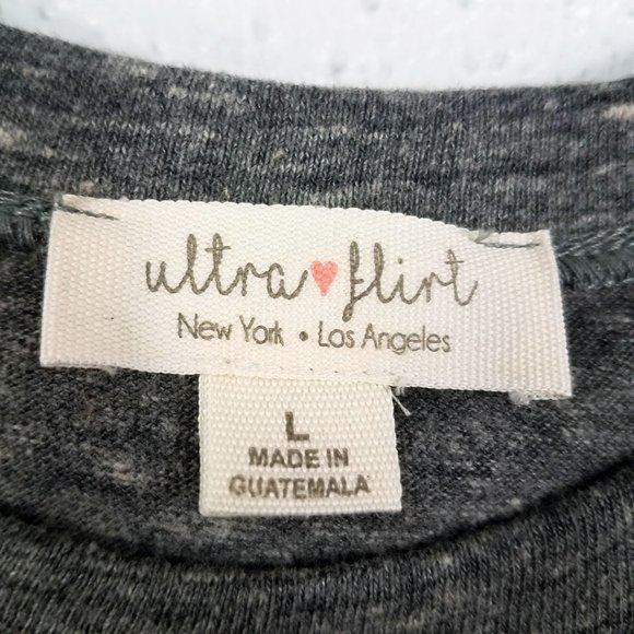 Ultra Flirt Women's Gray Twist Front Wrap Shirt Top Blouse - Picture 13 of 13